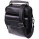 Чоловічі сумки з кишенями через плече з натуральної шкіри Vintage sale_15046 Чорний