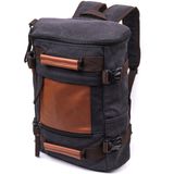 Текстильный большой дорожный рюкзак трансформер Vintage sale_15074 Черный фото