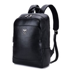 Вместительный кожаный рюкзак Bull T0330, черный Черный