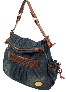 Женская джинсовая, коттоновая сумка Fashion jeans bag синяя