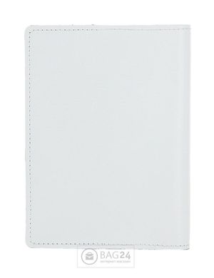 Кожаная обложка на паспорт белого цвета Handmade 00183