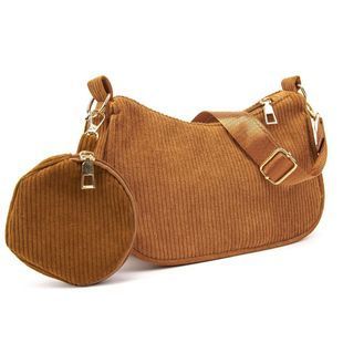 Вельветовая сумка через плечо с кошельком Lilly P4-9620C Коричневый