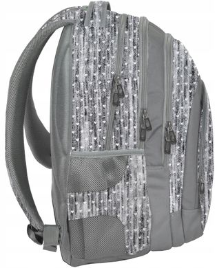 Вместительный женский рюкзак с сердечками Paso 30L PPMM19-2706 серый