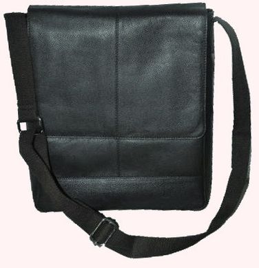 Мужская кожаная сумка планшетка под документы А4 Livergy черная