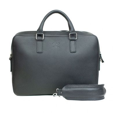 Натуральна шкіряна  ділова сумка Briefcase 2.0 чорний флотар Blanknote TW-Briefcase-2-black-flo