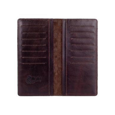 Ергономічний дизайнерський коричневий шкіряний гаманець на 14 карт, колекція "Buta Art"