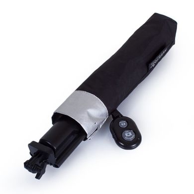 Парасолька жіноча механічна полегшена з функцією селф-палки HAPPY RAIN (ХЕППІ Рейн) U43998-1 Чорна