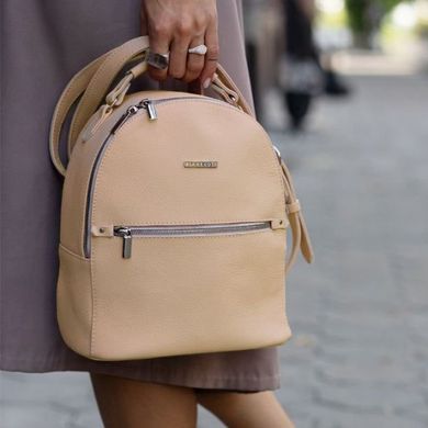 Натуральний шкіряний міні-рюкзак Kylie крем-брюле - бежевий Blanknote BN-BAG-22-crem-brule