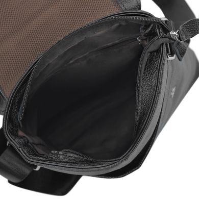 Мужская кожаная сумка через плечо мессенджер Tiding Bag A25F-98085A Черный