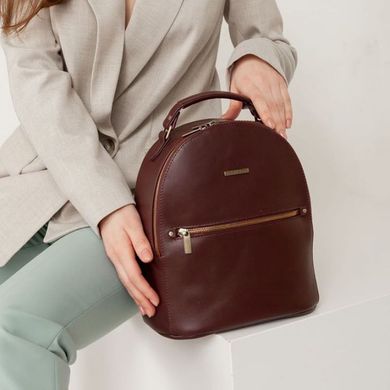Натуральный кожаный женский мини-рюкзак Kylie Бордовый краст Blanknote BN-BAG-22-vin