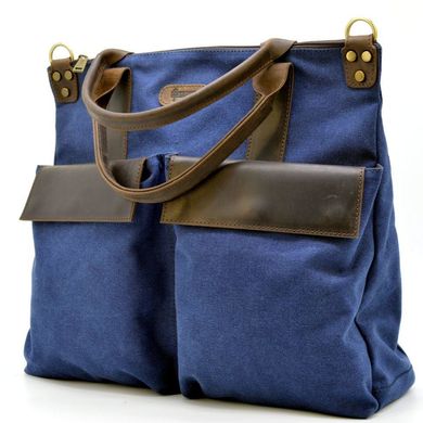 Экслюзивная сумка унисекс, через плечо (канвас и кожа) TARWA RK-1355-4lx Синий