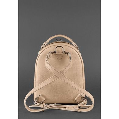 Натуральний шкіряний міні-рюкзак Kylie крем-брюле - бежевий Blanknote BN-BAG-22-crem-brule