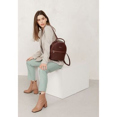 Натуральный кожаный женский мини-рюкзак Kylie Бордовый краст Blanknote BN-BAG-22-vin