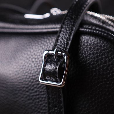 Цікава сумка-клатч зі знімними ручками з натуральної шкіри 22078 Vintage Чорна