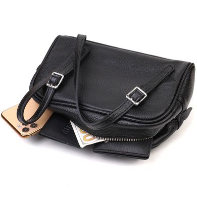 Интересная сумка-клатч со съемными ручками из натуральной кожи 22078 Vintage Черная