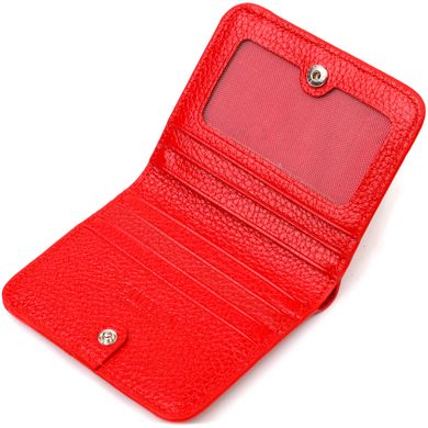 Лакированный женский кошелек небольшого размера из натуральной фактурной кожи CANPELLINI 21800 Красный