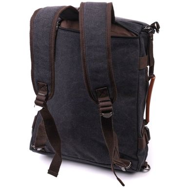 Текстильный большой дорожный рюкзак трансформер Vintage sale_15074 Черный