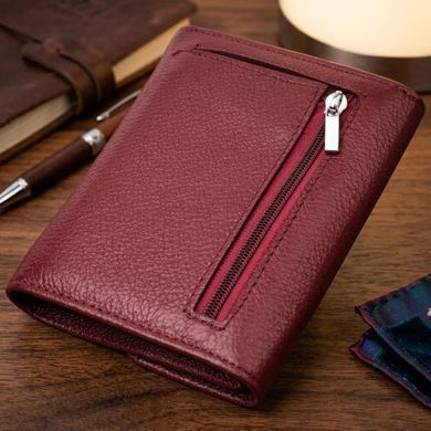 Жіночий шкіряний гаманець для карток купюр та монет ST Leather 19492 Бордовий
