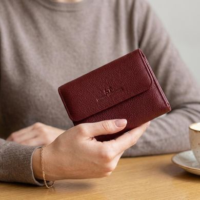 Жіночий шкіряний гаманець для карток купюр та монет ST Leather 19492 Бордовий