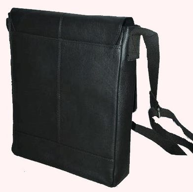 Мужская кожаная сумка планшетка под документы А4 Livergy черная