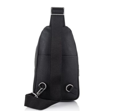 Мужская кожаная сумка-слинг черная Tiding Bag SM8-827A Черный