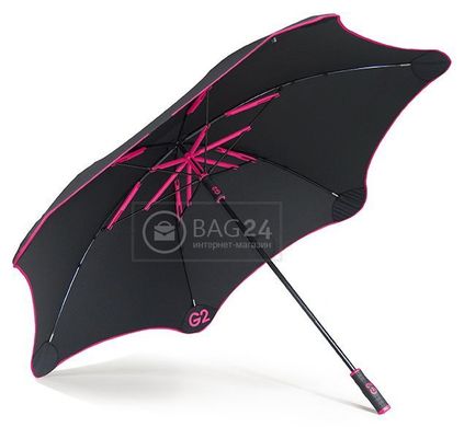 Зонт-трость противоштормовой для мужчин ,механический с большим куполом BLUNT Bl-golf2-pink, Черный