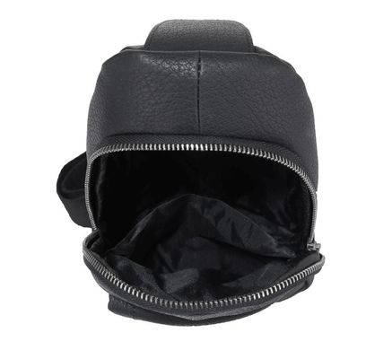 Мужская кожаная сумка-слинг черная Tiding Bag SM8-827A Черный