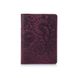 Фиолетовая дизайнерская кожаная обложка для паспорта с отделением для карт, коллекция "Mehendi Art"