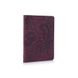 Фіолетова дизайнерська шкіряна обкладинка для паспорта з відділенням для карт, колекція "Mehendi Art"