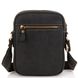 Мужская сумка на плечо черная кожаная Tiding Bag t0036A Черный