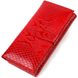 Лакированное женское портмоне из натуральной кожи с тиснением под змею CANPELLINI 21850 Красный