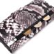 Чудовий жіночий гаманець із натуральної фактурної шкіри під змію KARYA 21034 Чорний
