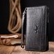 Сучасний гаманець-клатч із натуральної фактурної шкіри KARYA 21134 Чорний