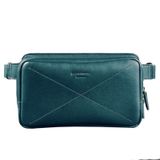 Натуральна шкіряна жіноче поясна сумка Dropbag Maxi зелена Krast Blanknote BN-BAG-20-malachite фото