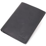 Добротное кожаное портмоне с держателем для Apple AirTag GRANDE PELLE 11623 Черный фото
