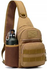 Тактическая, армейская мужская сумка-слинг Survival койот