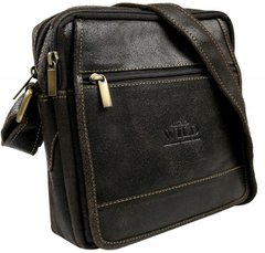 Мужская винтажная кожаная сумка через плечо Always Wild 251L темно-коричневая
