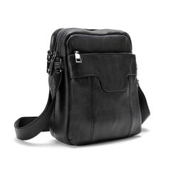 Мужской кожаный мессенджер Tiding Bag M56-2058A Черный