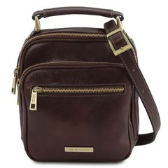 TL141916 Paul - шкіряна сумка через плече, кросбоді з ручкою (Темно-коричневий)
