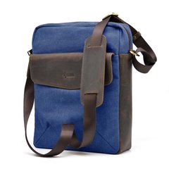 Мужская сумка из синего канваса через плечо TARWA RKc-1810-4lx Синий