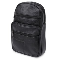 Компактная кожаная мужская сумка через плечо Vintage 20000 Черный