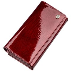 Лаковый женский кошелек с визитницей ST Leather 18911 Бордовый