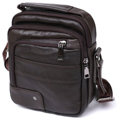 Кожаная практичная мужская сумка через плечо Vintage 20458 Коричневый