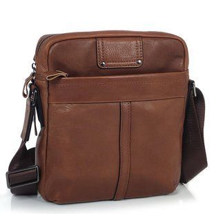 Мужской коричневый мессенджер Tiding Bag S-JMD10-8017C на молнии. Коричневый
