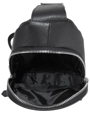 Мужская сумка-слинг кожаная черная Tiding Bag SM8-807A Черный