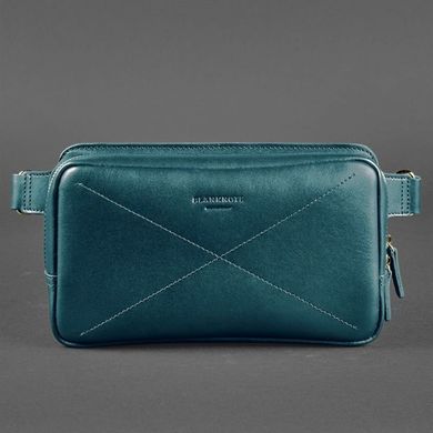 Натуральна шкіряна жіноче поясна сумка Dropbag Maxi зелена Krast Blanknote BN-BAG-20-malachite