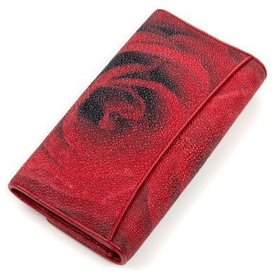 Кошелек женский STINGRAY LEATHER 18157 из натуральной кожи морского ската Красный