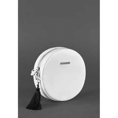 Кругла жіноча шкіряна сумочка Tablet біла Blanknote BN-BAG-23-white