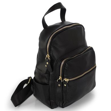 Женский маленький кожаный городской рюкзак Olivia Leather F-FL-NM20-172A Черный