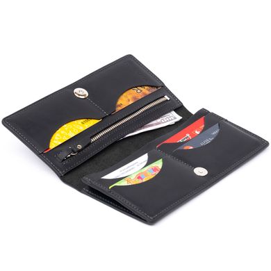 Вертикальний гаманець матовий на магнітній кнопці GRANDE PELLE 11313 Чорний